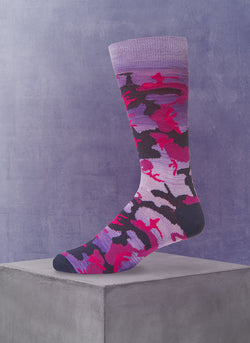 Space Dyed Camo Sock in Purple