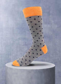 Stonewashed Dot Sock in Grey