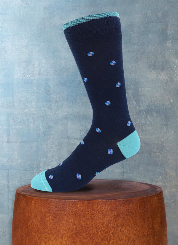 Mini Pin Wheel Sock in Denim