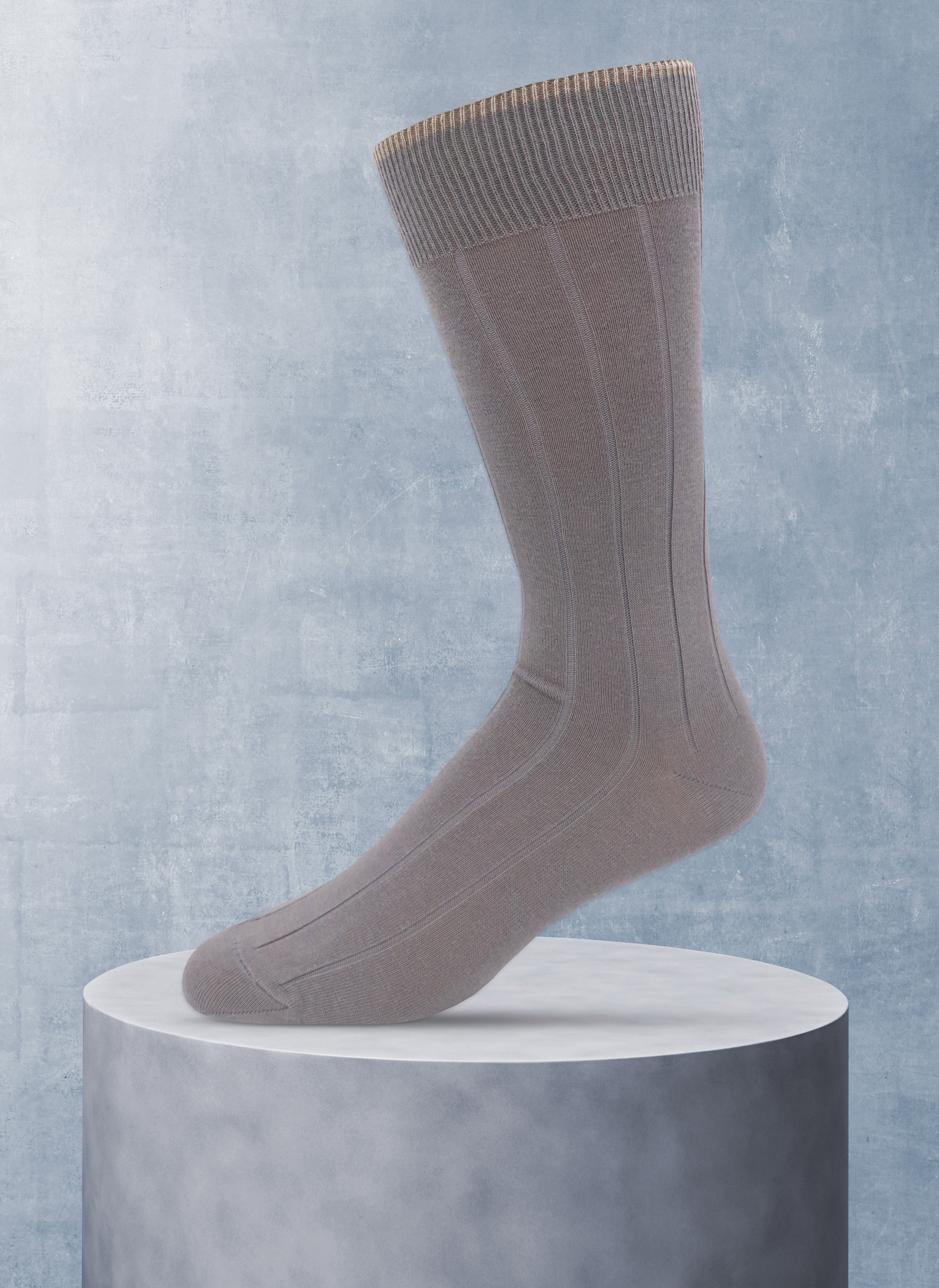 Solid Wide Rib Sock in Grey – Lorenzo Uomo