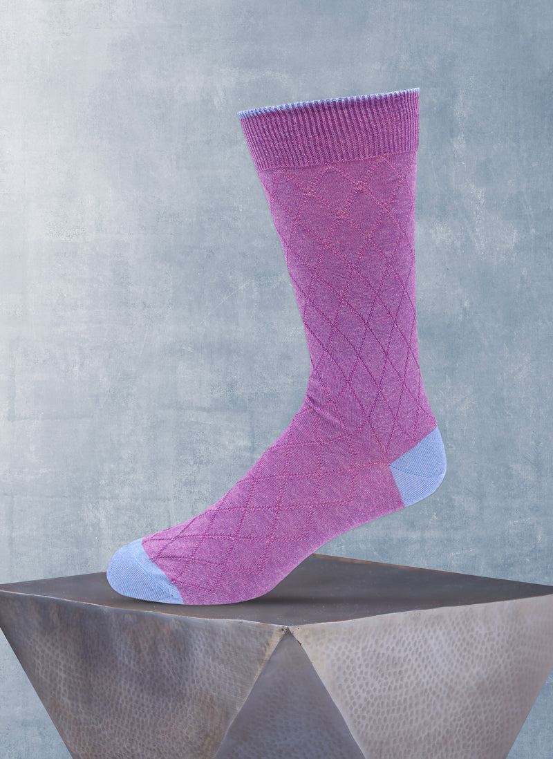 Diamond Stitch Sock in Purple