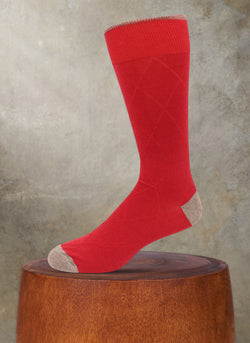 Diamond Stitch Sock in Red