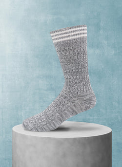 Thick Rib Cotton Sock in Charcoal