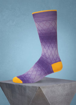 Space Dyed Diamond Sock in Purple