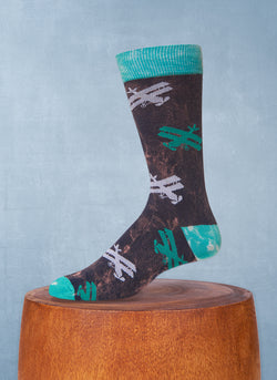Stonewashed Airplanes Sock in Navy