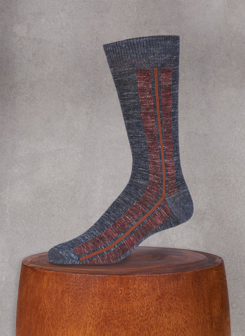 Pigmento Vertical Stripe Sock in Charcoal