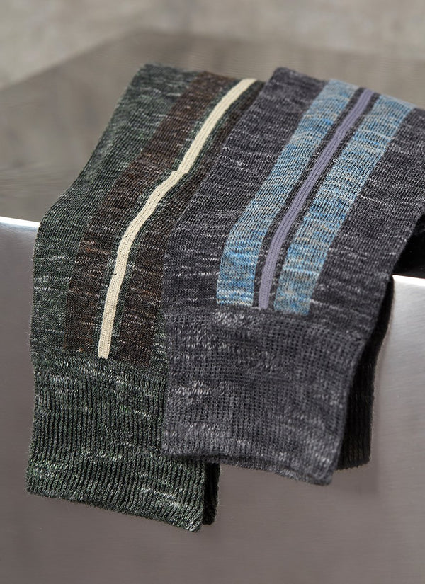 Pigmento Vertical Stripe Sock in Olive