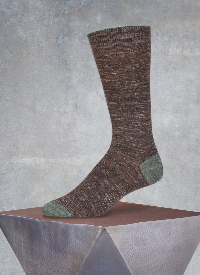 Pigmento Solid Heel/Toe Sock in Chestnut Melange