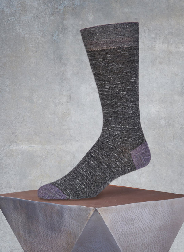 Pigmento Solid Heel/Toe Sock in Pewter Grey Melange