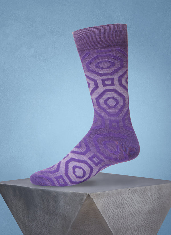 Space Dyed Octagon Sock in Purple