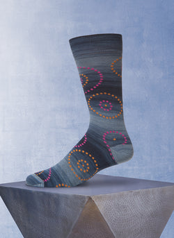 Space Dyed Circle Dot Sock in Grey