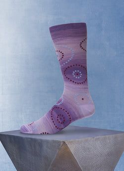 Space Dyed Circle Dot Sock in Purple