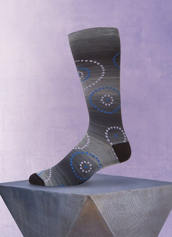 Space Dyed Circle Dot Sock in Black