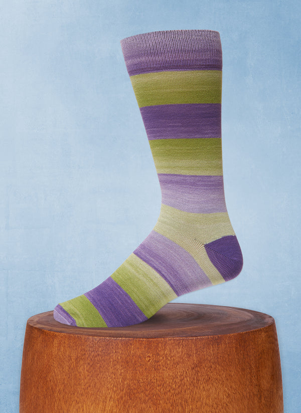 Space Dyed Stripe Sock in Purple