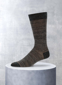 Merino Wool Thin Stripe Sock in Teal and Grey