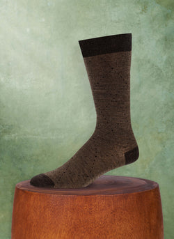 Merino Wool Light Diamond Sock in Brown