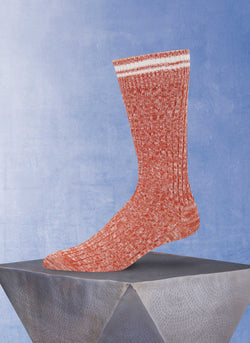 Twisted Solid Cotton Sock in Orange