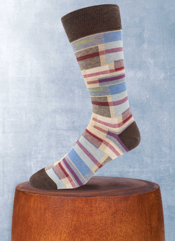 Mille Righe Color Block Sock in Brown