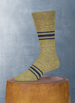Mélange Retro Stripe Sock in Pistachio