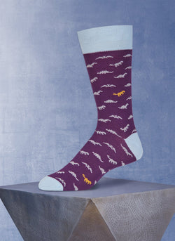 Dinosaurs in Purple Sock