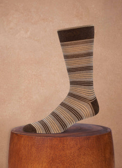 Wide Millerighe Stripe Sock in Brown