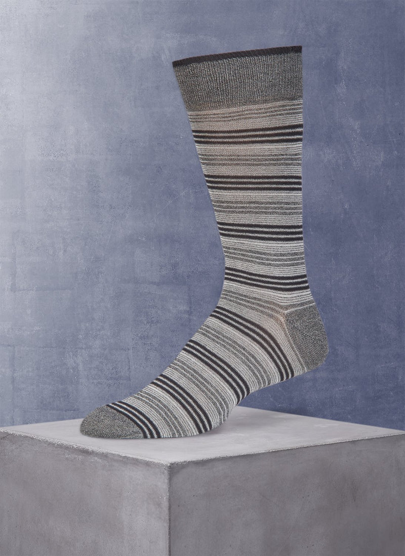 Wide Millerighe Stripe Sock in Grey
