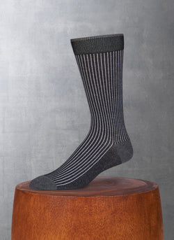 Thin Rib Cotton/Coolmax® in Black Sock