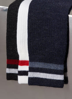 Merino Wool Collegiate Rib Sock in Heather Navy