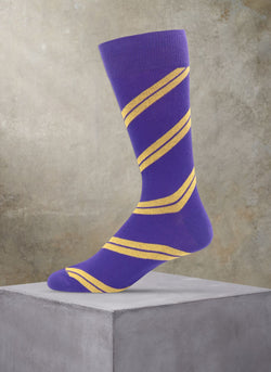 Diagonal Stripe Sock in Purple