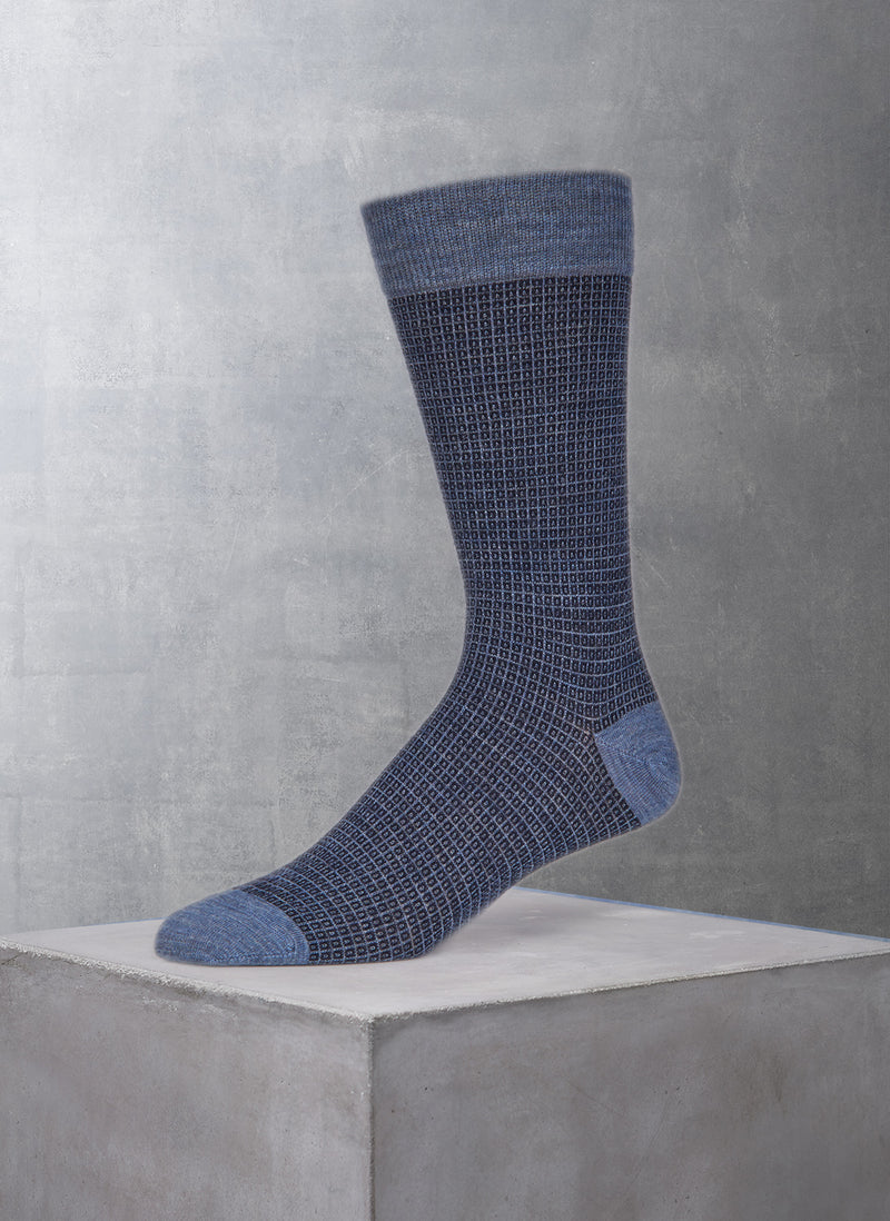 Merino Wool Mini Square Sock in Denim