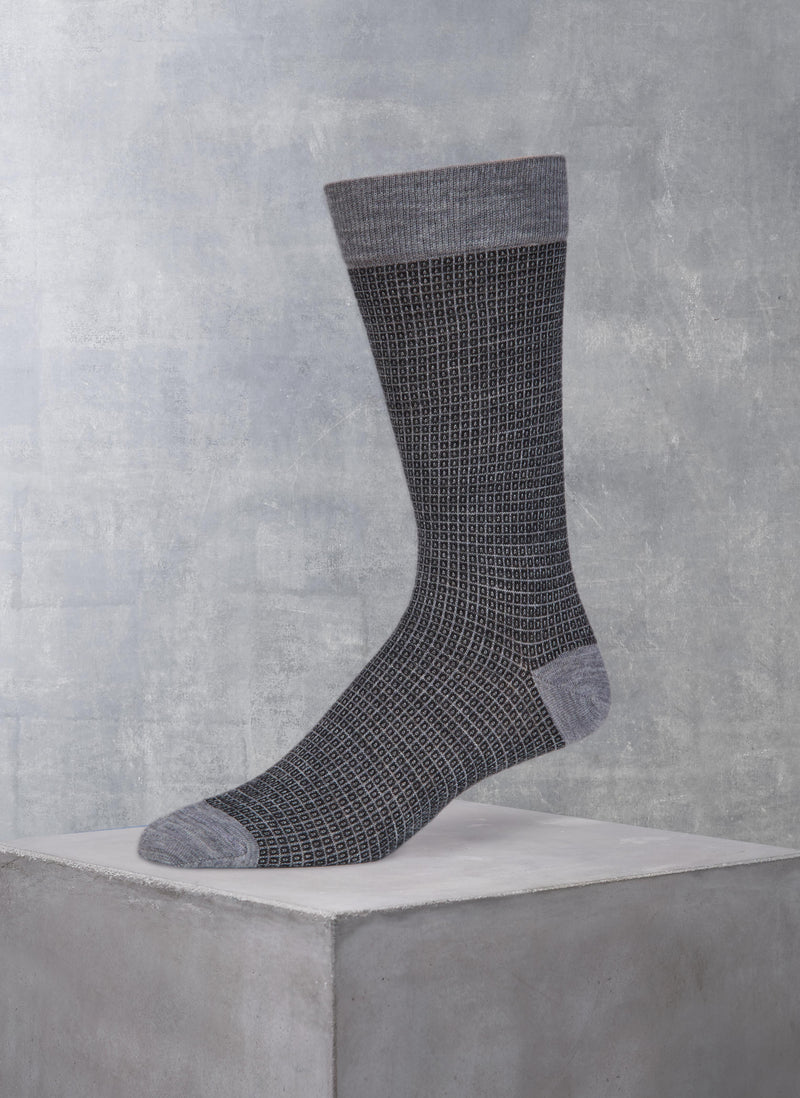 Merino Wool Mini Square Sock in Grey