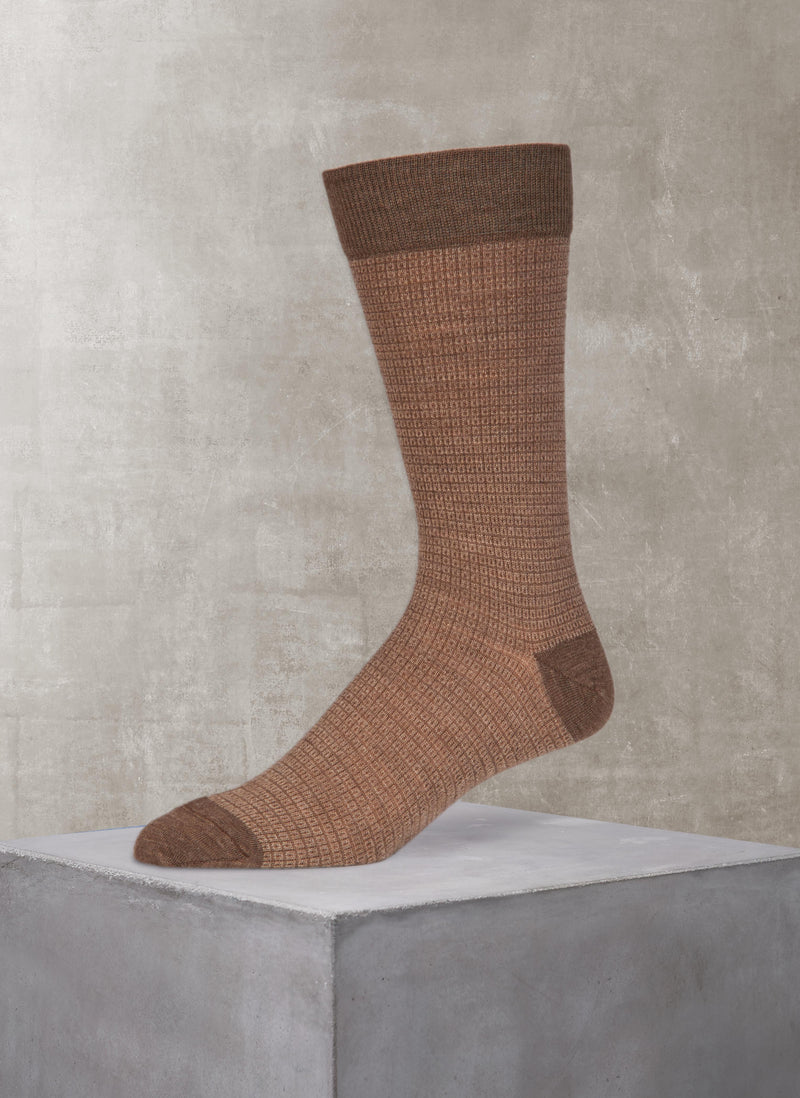 Merino Wool Mini Square Sock in Taupe