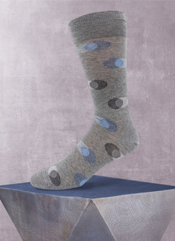 Mille Overlap Dot Sock in Grey