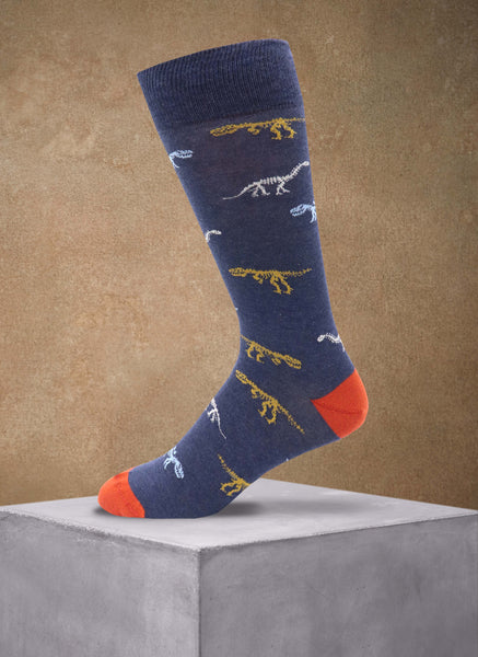 Dinosaurs Sock in Navy – Lorenzo Uomo