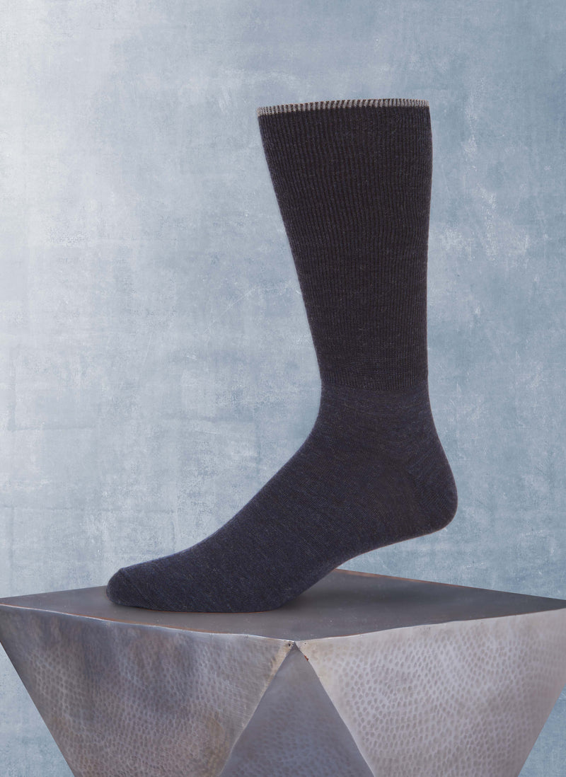 3-Pack Italian Merino Wool 2X1 Socks in Charcoal/Navy/Taupe