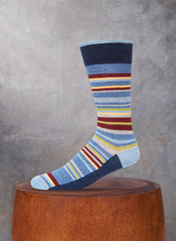 Stripes Socks in Heather Blue Multi
