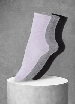 3-Pack Women's Solid Socks in Lavender