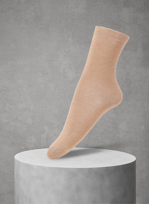 3-Pack Women's Solid Socks in Pink/Taupe/White