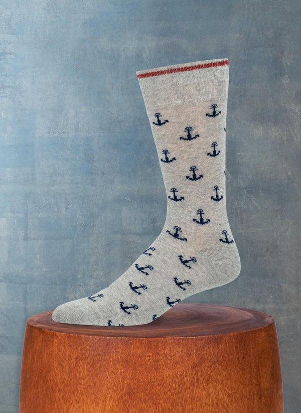 Anchor Sock in Grey