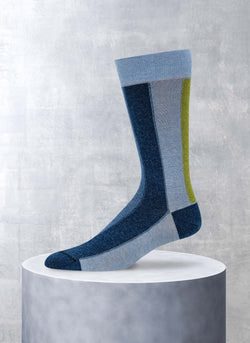 Donegal Rugby Cotton Sock in Blue, Navy and Green