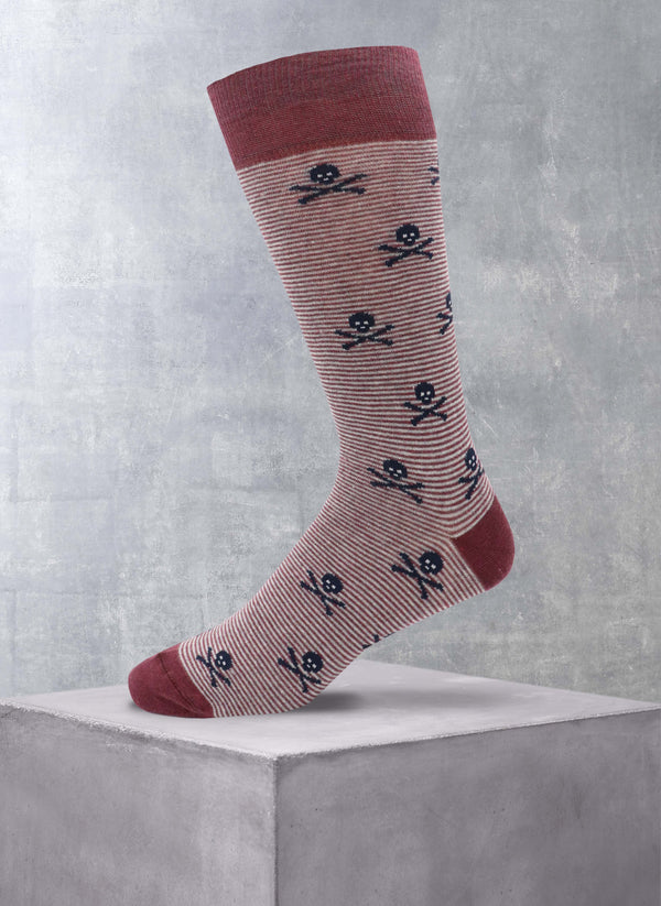 Mille Skulls Sock in Bordeaux