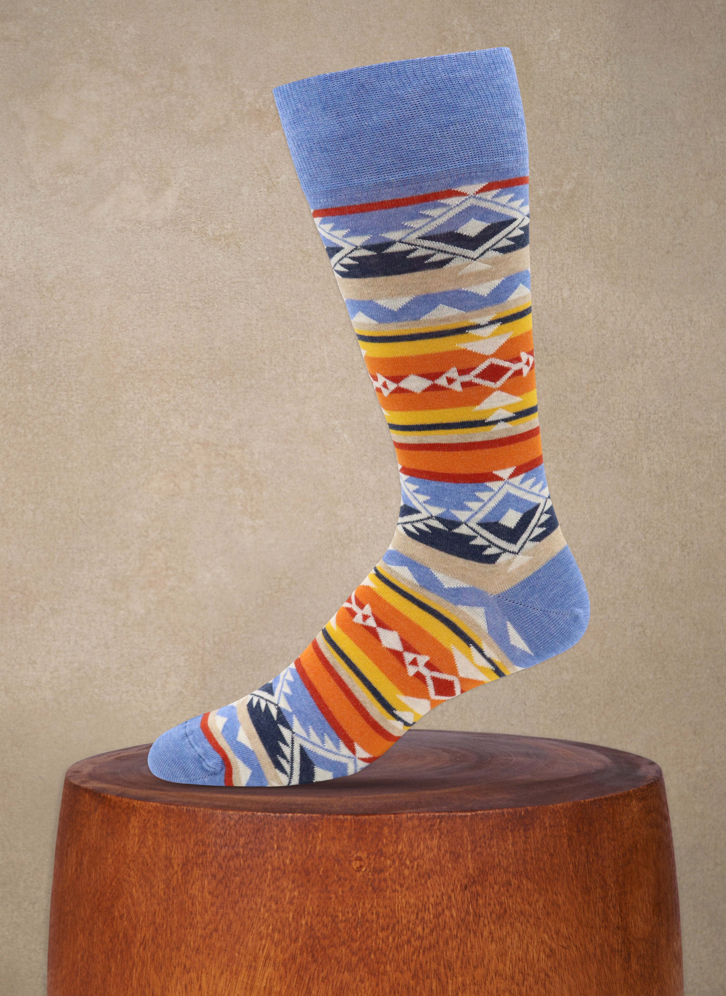 Aztec Sock in Aqua Mélange – Lorenzo Uomo