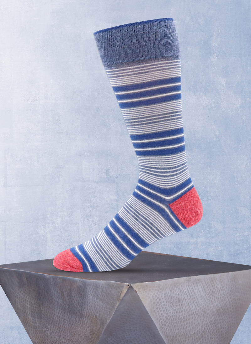 Mélange Stripes Sock in Denim