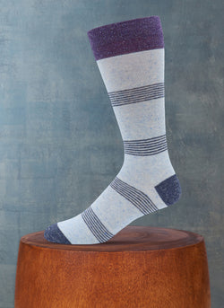 Tonal Stripe Sock in Light Blue