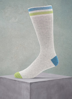 Solid Mélange Rib Sock in Light Grey