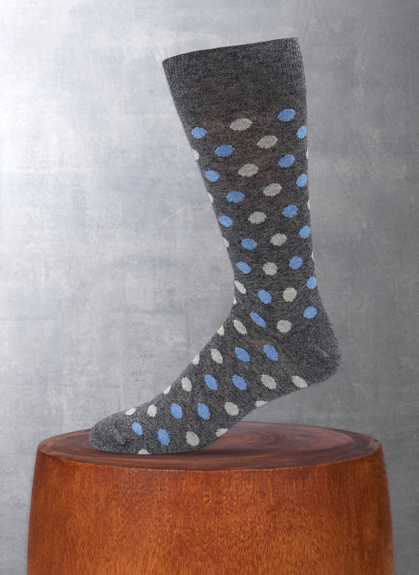 Medium Multi Dot Sock in Charcoal