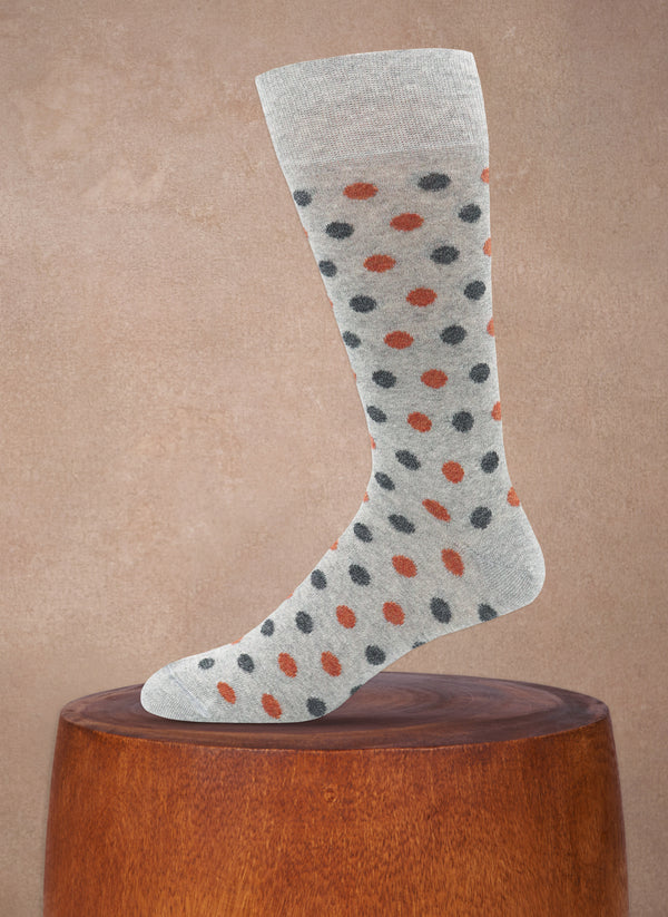 Medium Multi Dot Sock in Grey