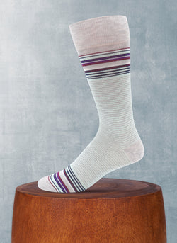 Top and Bottom Stripes Sock in Grey