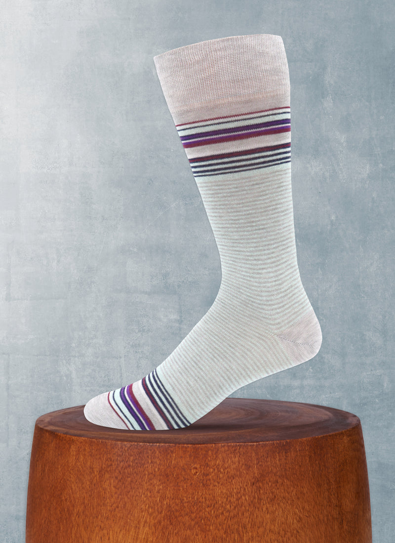 Top and Bottom Stripes Sock in Grey