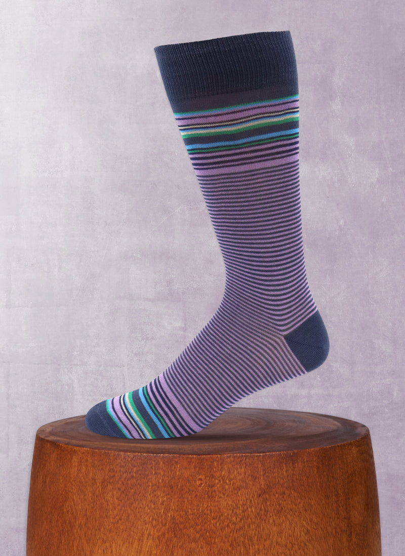 Top and Bottom Stripes Sock in Purple